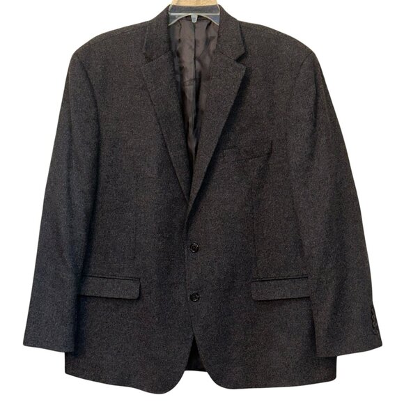 Lauren Ralph Lauren Wool Silk Cashmere Grey Blazer Coat Jacket 48L Winter Office - Picture 1 of 8